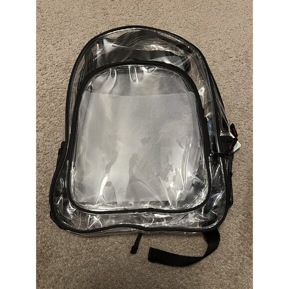 Clear Backpack Heavy Duty Bookbag See Through Backpack Transparent Plastic New - Picture 1 of 1